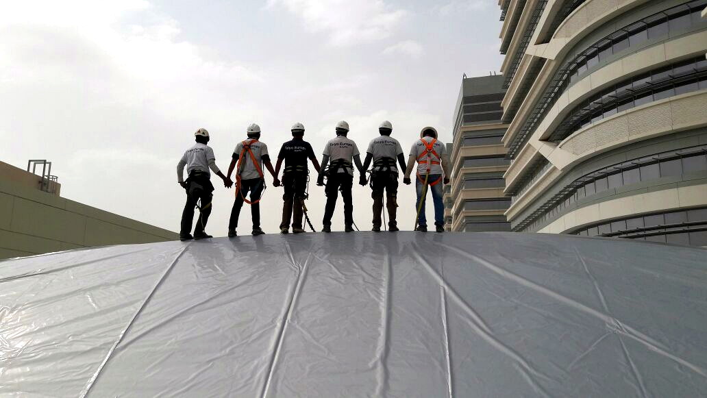 Experienced specialist roofing crew with IRATA access capability